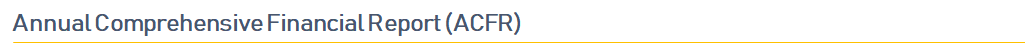 Annual Comprehensive Financial Report header