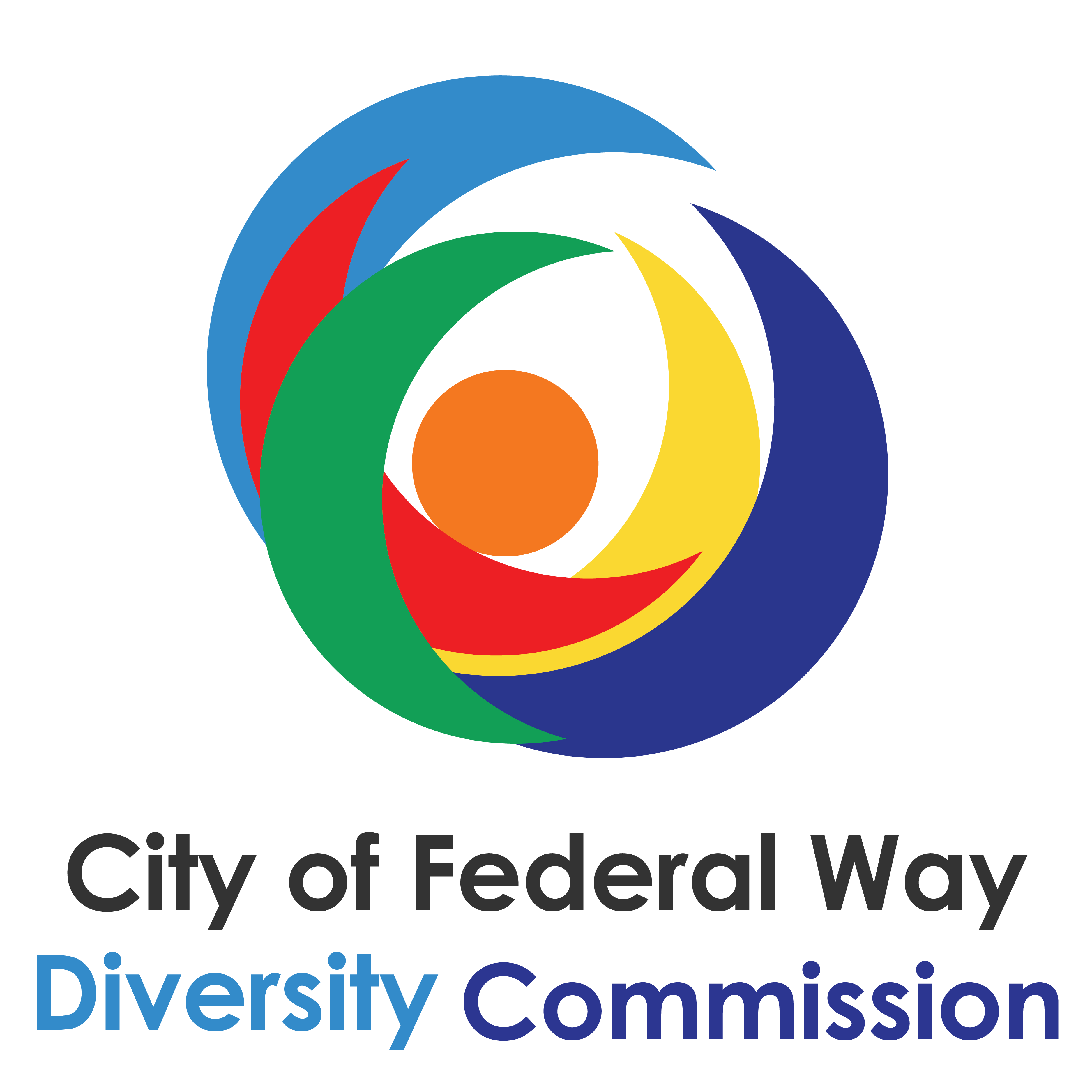 City of Federal Way Diversity Commission Logo Featuring Colorful Circles