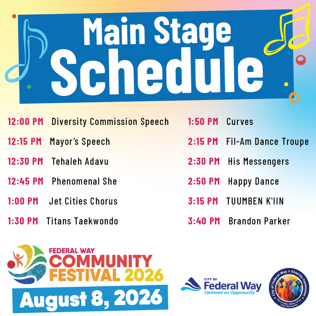 Main Schedule for Diversity Commissions Community Festival