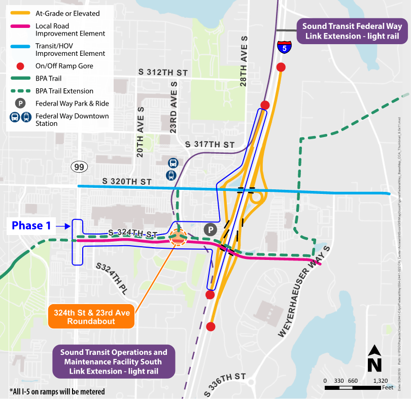 Map of City Center Access Project Proposed Improvements