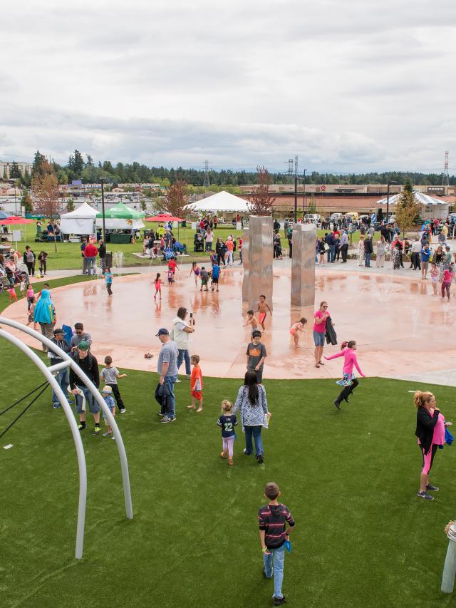 Kids playing at Town Square Park